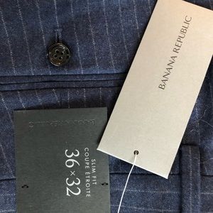 NEW - Blue chalk stripe mens wool pants